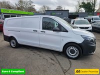 USED 2021 71 MERCEDES-BENZ VITO White 2.0 116 CDI Progressive Euro 6 , 64,450 miles, Automatic, Bluetooth, Sat nav, Cruise, rear sensors, reverse camera. Final price plus VAT @ 20%! This 2021 Mercedes-Benz Vito 116 CDI Progressive offers exceptional provenance, boasting a full service history with its last service completed on 03 July 2025 at 59,937 miles, and it has had only one owner from new. This L3 Euro 6 compliant, rear-wheel drive model features a powerful 2.0 litre diesel engine producing 161 bhp, paired with a smooth G-Tronic automatic transmission. The Progressive trim level ensures a comfortable and connected driving experience, enhanced by the Audio 30 system wh