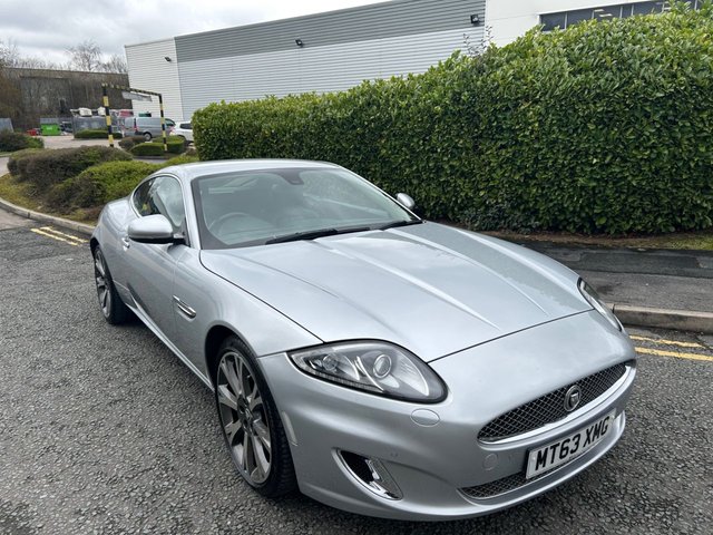 2014 63 Jaguar Xk 5.0 V8 Coupe 2dr Petrol Auto Euro 5 (385 ps)-1 Owner From New-Finished In Rhodium Silver Metallic With Heated Ebony Leather Upholstery.8 Services On File.