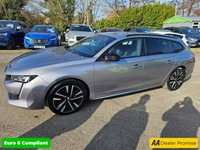 USED 2023 23 PEUGEOT 508 SW Grey 1.2 PureTech GT Euro 6 estate, 39,000 miles, ULEZ compliant, Automatic, CarPlay/Android Auto, 18in Alloys, Bluetooth, DAB, F&R sensors. This 2023 Peugeot 508 SW GT is a superb example, having been owned by only one person since new. This stylish estate car features a 1.2 litre petrol engine and meets Euro 6 emissions standards. It comes with a 3 month warranty for your peace of mind, and a full 12 months MOT will be provided upon purchase. Inside, you'll find the innovative Peugeot i-Cockpit with a head up display, and the convenience of a Bluetooth telephone facility. Safety is enhanced with the Safety Plus Pack, including Blin