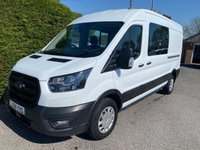 USED 2024 24 FORD TRANSIT  350 TREND L3 H2 DOUBLE CAB CREW VAN 6 SEATER 2.0 ECOBLUE 130PS High Specification Trend 6 Seat Double Cab Crew Van With A Host Of Standard Features Including Air Con, 12" Media Screen, Apple Car Play & Android Auto, Front  & Rear Parking Sensors, Keyless Start & Much More!