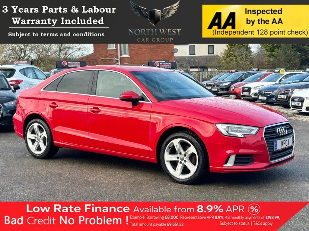 AUDI A3 1.6 TDI Sport Saloon 4dr Diesel Manual Euro 6 (s/s) (110 ps) ***DRIVE AWAY TODAY*** NATIONWIDE PARTS & LABOUR WARRANTY INCLUDED + 12 MONTHS AA BREAKDOWN FREE FINANCE AVAILABLE LOW RATES 1 HOUR DECISION