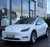 USED 2022 72 TESLA MODEL Y (Dual Motor) Long Range SUV 5dr Electric Auto 4WDE (384 bhp) THIS CAR COMES WITH 6 MONTHS WARRANTY , BREAKDOWN COVER & RECOVERY++  GREAT EXAMPLE OF FULLY ELECTRIC CAR APPLE CAR PLAY/ ANDRIOD AUTO + NAVIGATION SYSTEM + BLUETOOTH + FRONT AND REAR PARKING SENSORS + REVERSING CAMERA + FULL  LEATHER TRIM  + FRONT HEATED SEATS + CRUISE CONTROL + CLIMATE CONTROL + 21 INCH ALLOY WHEELS + PANAROMIC ROOF+ ELECTRIC SEAT ADJUSTMENT + FOLDING MIRRORS + TRACTION CONTROL + DAY TIME RUNNING LIGHTS + KEY LESS START + AUTO TAILGATE + LUMBAR SUPPORT + TRAFIC SIGN MONITORING