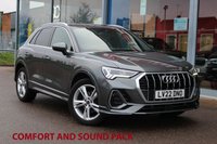 USED 2022 22 AUDI Q3 1.5 TFSI CoD 35 S line SUV 5dr Petrol S Tronic Euro 6 (s/s) (150 ps) - EURO 6 - ULEZ, SAT NAV, DIGITAL COCKPIT, E/TAILGATE, HTD/LEATHER, R/CAMERA, APPLE/ANDROID CARPLAY, LEDS, 19" ALLOYS, CRUISE/LDW, BLUETOOTH, DAB & SONOS S/S