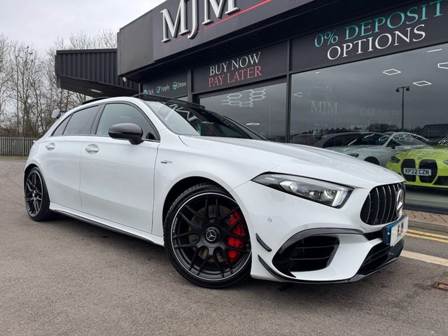 2022 MERCEDES-BENZ A-CLASS 2022 2.0 A45 AMG S Plus Hatchback 5dr Petrol 8G-DCT 4MATIC+ Euro 6 (s/s) (421 ps) * HUGE SPEC LIST * PANORAMIC SUNROOF * AMG AREO KIT * HEATED SPORT LEATHER SEATS * REAR CAMERA * 19" ALLOY WHEELS * APPLE CARPLAY * VIRTUAL COCKPIT * LED LIGHTS * AMG PERFORMANCE STEERING WHEEL * BURMESTER SOUND * CRUISE CONTROL * POLAR WHITE * 2-ZONE CLIMATE CONTROL * 10.25" DISPLAY * POWER FOLD MIRRORS * KEYLESS START * SAT NAV * DAB * STUNNING THROUGHOUT *