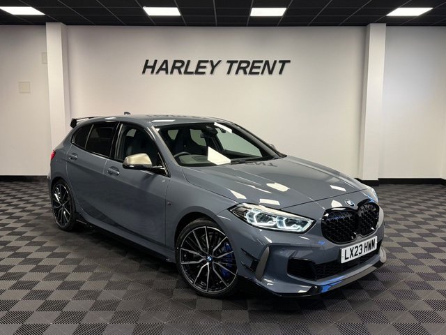 2023 23 BMW 1 SERIES 2.0 M135i Hatchback 5dr Petrol Auto xDrive Euro 6 (s/s) (306 ps) INCREDIBLE SPEC M135I, INDIVIDUAL STORM BAY PAINT, M PERFORMANCE AERO PACK, HEADS UP, M135I PRO PACK, HEATED STEERING WHEEL, HARMAN/KARDON, AMBIENT LIGHTING, WIRELESS CHARGING, CARPLAY, FULL BMW HISTORY