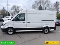 USED 2019 69 VOLKSWAGEN CRAFTER White 2.0 TDI Euro 6 panel van, 133.700 miles, ULEZ compliant, 6-Speed manual, 8in Touchscreen, DAB, Cruise and much more! Plus VAT @ 20%! This 2019 Volkswagen Crafter offers excellent peace of mind with a 3 month warranty and a full 12 months MOT provided on purchase. This particular Crafter is the 2.0 TDI CR35 Trendline FWD MWB Euro 6 model, featuring a robust 2.0 litre diesel engine that produces 138 bhp. The Trendline trim level ensures a comfortable and functional driving experience, enhanced by the Composition Media system which includes DAB+ radio and an 8 inch touch screen with Bluetooth connectivity for seamless phone inte