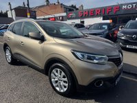 USED 2017 17 RENAULT KADJAR 1.5 dCi Dynamique Nav SUV 5dr Diesel Manual Euro 6 (s/s) (110 ps) Buy with Complete Confidence from Sheriff Motors, All our vehicles are extensively road tested and thoroughly inspected prior to sale. Each vehicle comes with a new 1 year and we rectify all advisories and failures at no additional cost to our customers, plus a full oil and filter service. For added peace of mind, every car includes a 6 month complimentary RAC Warranty & 12 months Rac Breakdown Cover giving you complete confidence when you buy from Sheriff Motors.
