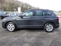 USED 2021 71 VOLKSWAGEN TIGUAN 1.5 TSI Life 5d 150 S/S SAT NAV, WIRELESS APP CONNECT FOR APPLE CARPLAY / ANDROID AUTO, LANE ASSIST, ADAPTIVE CRUISE CONTROL & SPEED LIMITER, DAB RADIO, BLUETOOTH, FRONT & REAR PARKING SENSORS, AUTO LIGHTS & WIPERS, AUTO HOLD, ELECTRIC HEATED DOOR MIRRORS, 18 INCH ALLOYS, BLACK ROOF RAILS, LEATHER FLAT BOTTOM MULTIFUNCTION STEERING WHEEL, 3  ZONE CLIMATE CONTROL A/C, ILLUMINATING VANITY MIRRORS, CLOTH INTERIOR, FRONT & REAR ARM RESTS, 1 OWNER, SERVICE HISTORY, MANUAL 6 SPEED GEARBOX, START STOP TECHNOLOGY