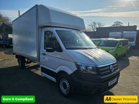 USED 2020 70 VOLKSWAGEN CRAFTER 2.0 TDI Luton, 57,700 miles, FSH, 2 owner, ULEZ Euro 6, 6-Speed Manual, Bluetooth Connectivity, Electric Taillift. +VAT @20%. Boasting exceptionally low mileage for its 2020 registration, this Volkswagen Crafter presents a compelling proposition.  This TDI CR35 Startline RWD LWB Euro 6 (s/s) 2dr model is equipped with a robust 2.0 litre diesel engine delivering a healthy 138 bhp, all while adhering to Euro 6 emissions standards and highlighting its low CO2 output.  For your peace of mind, it comes with a 3 month warranty and a full 12 months MOT will be provided upon purchase.  The interior features the Composition Aud