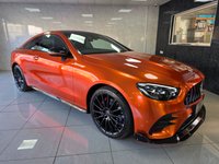 USED 2023 73 MERCEDES-BENZ E-CLASS 2.0 E300dh MHEV AMG Line Night Edition (Premium Plus) Coupe 2dr Diesel Hybrid G-Tronic+ 4MATIC Euro 6 (s/s) (285 ps) WRAPPED IN PAPRIKA ORANGE