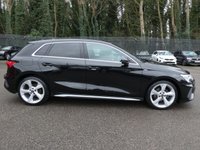 USED 2022 72 AUDI A3 Sportback 1.0 TFSI 30 S line 5d S Tronic 110 S/S SAT NAV, VIRTUAL COCKPIT (DIGITAL DASH), FULL BLACK LEATHER UPHOLSTERY, WIRELESS APPLE CARPLAY / ANDROID AUTO, REAR PARKING SENSORS, DAB RADIO, BLUETOOTH PHONE & MUSIC, 2x USB C PORTS, PRIVACY GLASS, S TRONIC AUTOMATIC, LED LIGHTS WITH DAYTIME RUNNING LIGHTS, 18 INCH ALLOYS, ELECTRIC FOLDING MIRRORS, CRUISE CONTROL & SPEED LIMITER, RAIN & LIGHT SENSORS, KEYLESS START, VOICE CONTROL, DRIVE SELECT, CLIMATE CONTROL, LANE DEPARTURE WARNING, 1 OWNER, SERVICE HISTORY