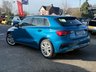USED 2023 23 AUDI A3 1.4 TFSIe 40 Sport Sportback 5dr Petrol Plug-in Hybrid S Tronic Euro 6 (s/s) 13kWh (204 ps) Finished in SPECIAL EDITION NEVADA BLUE PEARL, with contrasting BLACK LEATHER trim. This fantastic Special Edition facelift model is dripping with tech and desirability. It combines a great interior with a refined driving experience. Features include Virtual Dash, Apple Play, Sat Nav, DAB radio, Rear Park Sensors, B/Tooth Cruise Control, Leather, Plug in, Tinted Windows, 17" Alloys and much more. Dealer Serviced at 18169 miles, 29279 miles, 46401 miles, 53982 miles and at 61826 miles.