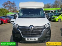 USED 2021 71 RENAULT MASTER White 2.3 dCi Euro 6 Low Loader, 72,000 miles, ULEZ compliant, 6-Speed manual, Bluetooth, DAB, Auto headlights and much more! Final Plus VAT @ 20%! This 2021 Renault Master presents an excellent ownership proposition, having been meticulously maintained by a single owner from new. This Business Platform Cab variant, with its 2.3 litre dCi diesel engine producing a robust 133 bhp, is a Euro 6 compliant model, ensuring efficient performance. It comes with a full service history, guaranteeing its upkeep, and will be supplied with a fresh 12 months MOT for your peace of mind. For your entertainment and connectivity needs, the Master is equipped