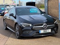 USED 2021 21 MERCEDES-BENZ CLA 1.3 CLA250e 15.6kWh AMG Line (Premium Plus) Coupe 4dr Cosmos Black Petrol Plug-in Hybrid 8G-DCT Euro 6 (s/s) (218 ps) BEAUTIFUL CLA PANORAMIC TILT & SLIDE SUNROOF HEATED LEATHER APPLE CARPLAY AMG ALLOY WHEELS