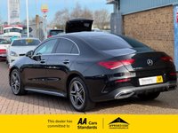 USED 2021 21 MERCEDES-BENZ CLA 1.3 CLA250e 15.6kWh AMG Line (Premium Plus) Coupe 4dr Cosmos Black Petrol Plug-in Hybrid 8G-DCT Euro 6 (s/s) (218 ps) BEAUTIFUL CLA PANORAMIC TILT & SLIDE SUNROOF HEATED LEATHER APPLE CARPLAY AMG ALLOY WHEELS