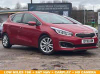 USED 2018 18 KIA CEED 1.6 GDi 2 Hatchback 5dr Petrol Manual Euro 6 (s/s) (133 bhp) LOW MILES 19K + SAT NAV + FSH + CARPLAY + HD CAMERA + AC