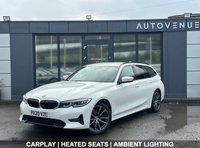 USED 2020 20 BMW 3 SERIES 2.0 318d Sport Touring 5dr Diesel Auto Euro 6 (s/s) (150 ps) CARPLAY + HEATED SEATS + AMBIENT LIGHTING + FRONT AND REAR SENSORS WITH REAR CAM + CRUISE CONTROL + SATNAV