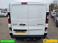 USED 2019 19 RENAULT TRAFIC White 1.6 dCi 27 Sport Nav Euro 6 panel van, 58,000 miles, ULEZ compliant, 6-Speed manual, A/C, 17in alloys, Rear sensors and much more! No VAT! This 2019 Renault Trafic van presents a compelling proposition with its remarkably low mileage of just 58,000 miles for its age. This dCi 27 Sport Nav SWB Standard Roof model is powered by an efficient 1.6 litre diesel engine and meets Euro 6 emissions standards. It comes equipped with Manual Air Conditioning featuring a Pollen Filter, and the MediaNav Multimedia System which includes Bluetooth connectivity for your convenience. Safety and practicality are enhanced by the Wide View Mirror with B