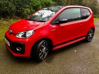 USED 2019 19 VOLKSWAGEN UP! 1.0 TSI up! GTI Hatchback 3dr Petrol Manual Euro 6 (s/s) (115 ps) ELDERLY GENTLEMAN LAST OWNED WITH ONLY 38,500 MILES AND FULL VW SPECIALIST SERVICE HISTORY//PANORAMIC GLASS ROOF//CRUISE CONTROL//BEATS MUSIC//REAR PARK ASSIST//ARM-REST//ELBOW PADS ON DOORS//HALIGEN HEADLAMPS//X4 NEW 205 TYRES//NEW CAMBELT AND NEW FRONT  BRAKE PADS AND DISCS 5,000 MILES AGO//STUNNING CONDTION INSIDE AND OUT Euro 6 (s/s) (115 ps) ELDERLY GENTLEMAN LAST OWNED WITH ONLY 38,500 MILES AND FULL VW SPECIALIST SERVICE HISTORY//PANORAMIC GLASS ROOF//CRUISE CONTROL//BEATS MUSIC//REAR PARK ASSIST//ARM-REST//ELBOW PADS ON DOORS//HALIGEN HEADLAMPS//X4 NEW 205 TYRES//NEW CAMBELT/// AND NEW FRONT  BRAKE PADS AND DISCS 5,000 MILES AGO//HEATED SEATS//STUNNING CONDTION INSIDE AND OUT