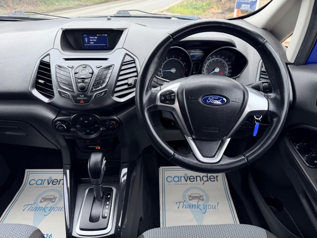 USED 2016 FORD ECOSPORT 1.5 Zetec SUV 5dr Petrol Powershift 2WD Euro 5 (112 ps) 4 Services|Sensors|Heated seats|