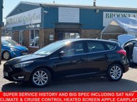 USED 2017 17 FORD FOCUS 1.5 TDCi Titanium Hatchback 5Door Shadow Black Diesel Manual Euro 6 (s/s) (120 ps) SUPER SERVICE HISTORY AND BIG SPEC INCLUDING SAT NAV CLIMATE & CRUISE CONTROL HEATED WINDSCREEN APPLE CARPLAY