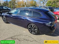 USED 2023 23 PEUGEOT 508 SW Blue 1.2 PureTech GT Euro 6 Estate, 43,200 miles, ULEZ compliant, Automatic, A/C, Bluetooth, Sat nav, F&R sensors, CarPlay/Android Auto and much more!! This 2023 Peugeot 508 SW GT is a superb example, having had only one owner from new. This stylish estate car boasts a 1.2 litre petrol engine and meets Euro 6 emission standards. It comes with a 3 month warranty for your peace of mind, and a full 12 months MOT will be provided upon purchase, ensuring its roadworthiness. Inside, you'll find the innovative Peugeot i-Cockpit featuring a Head Up Display, and the convenience of the PEUGEOT Open and Go System with keyless entry. Parking is made effort