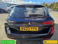 USED 2023 23 PEUGEOT 508 SW Blue 1.2 PureTech GT Euro 6 Estate, 43,200 miles, ULEZ compliant, Automatic, A/C, Bluetooth, Sat nav, F&R sensors, CarPlay/Android Auto and much more!! This 2023 Peugeot 508 SW GT is a superb example, having had only one owner from new. This stylish estate car boasts a 1.2 litre petrol engine and meets Euro 6 emission standards. It comes with a 3 month warranty for your peace of mind, and a full 12 months MOT will be provided upon purchase, ensuring its roadworthiness. Inside, you'll find the innovative Peugeot i-Cockpit featuring a Head Up Display, and the convenience of the PEUGEOT Open and Go System with keyless entry. Parking is made effort
