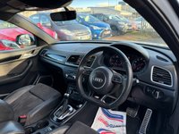 USED 2018 18 AUDI Q3 2.0 TDI Black Edition SUV 5dr Diesel S Tronic quattro Euro 6 (s/s) (150 ps) THIS CAR COMES WITH 6 MONTHS WARRANTY , BREAKDOWN COVER & RECOVERY++  GREAT EXAMPLE OF AUTOMATIC SUV NAVIGATION SYSTEM + DAB RADIO + USB CONNECTION + PARKING SENSORS + REVERSING CAMERA + HALF  LEATHER TRIM  + FRONT HEATED SEATS + CRUISE CONTROL + DUAL CLIMATE CONTROL + PRIVACY GLASS + 19 INCH ALLOY WHEELS + BOSE SOUND SYSTEM + AUTO START STOP + ELECTRIC PARKING BRAKE + HILL HOLD ASSIST + FOLDING MIRRORS + TRACTION CONTROL + DAY TIME RUNNING LIGHTS + KEY LESS START + AUTO TAILGATE +LUMBAR SUPPORT