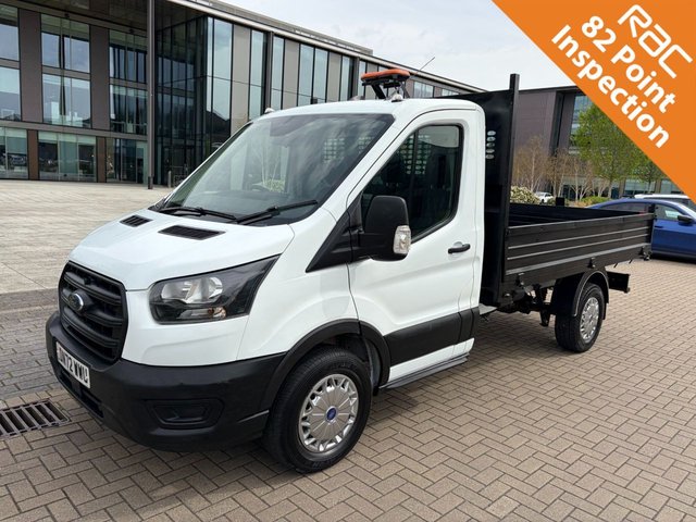 View our Ford Transit 350 LEADER 2.0EcoBlue HD EU6 S/S L2 SINGLE CAB TIPPER RWD 130ps *E/W*STEEL BODY*TOW BAR*