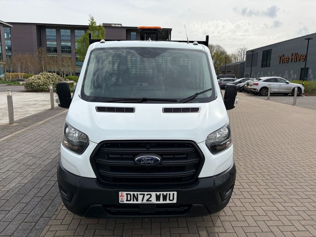 USED 2022 72 FORD TRANSIT 350 LEADER 2.0EcoBlue HD EU6 S/S L2 SINGLE CAB TIPPER RWD 130ps *E/W*STEEL BODY*TOW BAR* EURO 6-MWB-E/W-STEEL BODY