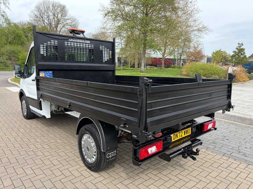 USED 2022 72 FORD TRANSIT 350 LEADER 2.0EcoBlue HD EU6 S/S L2 SINGLE CAB TIPPER RWD 130ps *E/W*STEEL BODY*TOW BAR* EURO 6-MWB-E/W-STEEL BODY