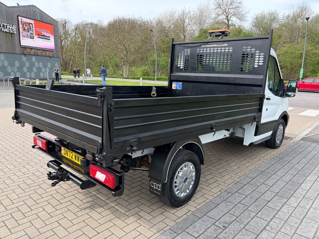 USED 2022 72 FORD TRANSIT 350 LEADER 2.0EcoBlue HD EU6 S/S L2 SINGLE CAB TIPPER RWD 130ps *E/W*STEEL BODY*TOW BAR* EURO 6-MWB-E/W-STEEL BODY