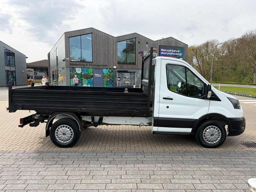USED 2022 72 FORD TRANSIT 350 LEADER 2.0EcoBlue HD EU6 S/S L2 SINGLE CAB TIPPER RWD 130ps *E/W*STEEL BODY*TOW BAR* EURO 6-MWB-E/W-STEEL BODY