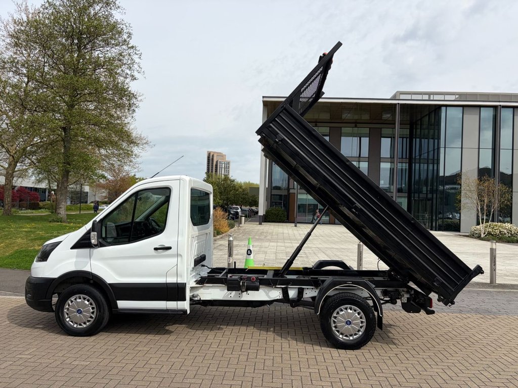USED 2022 72 FORD TRANSIT 350 LEADER 2.0EcoBlue HD EU6 S/S L2 SINGLE CAB TIPPER RWD 130ps *E/W*STEEL BODY*TOW BAR* EURO 6-MWB-E/W-STEEL BODY
