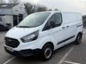 USED 2020 70 FORD TRANSIT CUSTOM 2.0 300 EcoBlue Leader Panel Van 5dr Diesel Manual L1 H1 Euro 6 (s/s) (105 ps) This 2020 Ford Transit Custom presents a superb ownership opportunity, having been meticulously maintained by just one owner from new. As a 2.0 300 EcoBlue Leader L1 H1 Euro 6 model, this van combines a robust 2.0 litre diesel engine with the practical Leader trim. Its Euro 6 compliance ensures it meets current emissions standards, and a clear vehicle history check provides peace of mind. You can expect impressive efficiency with this Transit Custom, achieving a notable 45 miles per gallon.