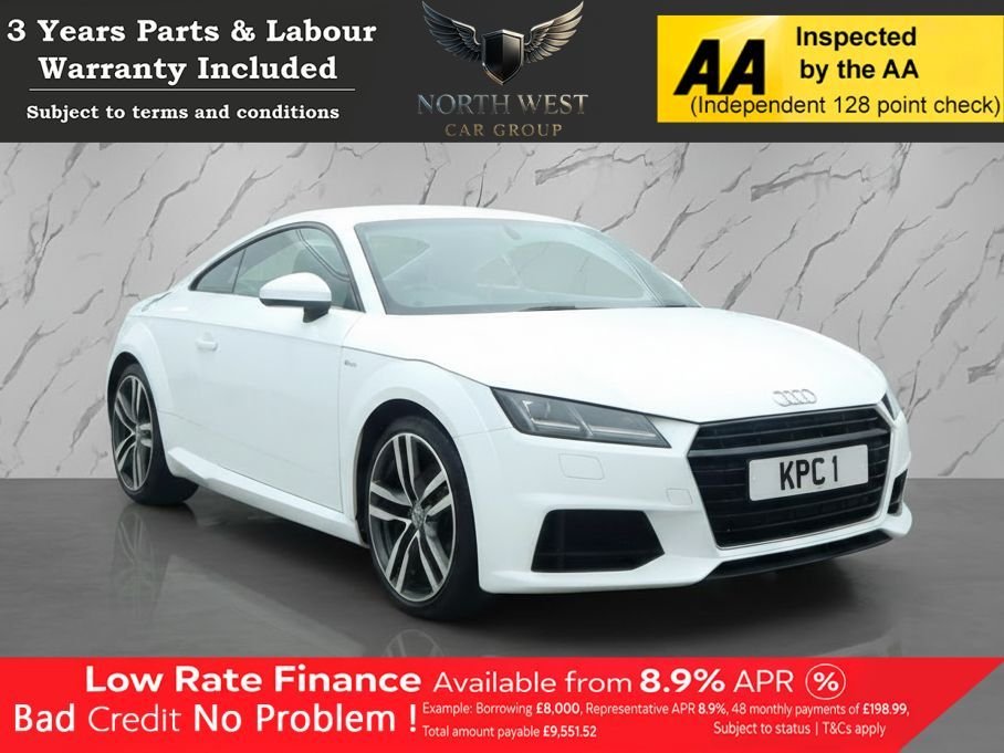 AUDI TT 1.8 TFSI S line Coupe 3dr Petrol Manual Euro 6 (s/s) (180 ps) NATIONWIDE PARTS & LABOUR WARRANTY INCLUDED + 12 MONTHS AA BREAKDOWN FREE FINANCE AVAILABLE LOW RATES INSTANT DECISION