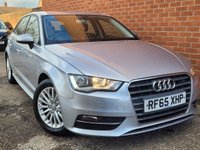 USED 2015 65 AUDI A3 1.6 TDI ultra SE Technik Sportback 5dr Diesel Manual Euro 6 (s/s) (110 ps) SAT NAV - HEATED BLACK LEATHER - REAR CAMERA