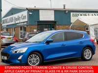 USED 2019 68 FORD FOCUS 1.0T EcoBoost Titanium Hatchback 5 Door Desert Island Blue Petrol Manual Euro 6 (s/s) (125 ps) STUNNING FOCUS TITANIUM WITH CLIMATE & CRUISE CONTROL APPLE CARPLAY PRIVACY GLASS FRONT & REAR PARK SENSORS