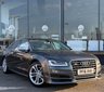 USED 2016 16 AUDI S8 4.0 TFSI V8 Saloon 4dr Petrol Tiptronic quattro Euro 6 (s/s) (520 ps) THIS CAR COMES WITH 6 MONTHS WARRANTY , BREAKDOWN COVER & RECOVERY++  GREAT EXAMPLE OF AUTOMATIC SALOON CAR + NAVIGATION SYSTEM + BLUETOOTH + DAB RADIO + USB CONNECTION + FRONT AND REAR PARKING SENSORS + REVERSING CAMERA + FULL  LEATHER TRIM  + FRONT HEATED SEATS + FRONT MEMORY SEATS + CRUISE CONTROL + CLIMATE CONTROL + PRIVACY GLASS + 20 INCH ALLOY WHEELS + BOSE SOUND SYSTEM + AUTO START STOP + ELECTRIC PARKING BRAKE + ELECTRIC SEAT ADJUSTMENT + TRACTION CONTROL + DAY TIME RUNNING LIGHTS +