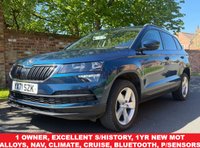 USED 2021 71 SKODA KAROQ 1.0 TSI SE SUV 5dr Petrol Manual Euro 6 (s/s) (110 ps) 1 OWNER, EXCELLENT SERVICE HISTORY,  1YR MOT, NAV, CLIMATE, BLUETOOTH, CRUISE, DAB RADIO CD, PARKING SENSORS, E/WINDOWS, R/LOCKING, FREE WARRANTY, FINANCE AVAILABLE, HPI CLEAR, PART EXCHANGE WELCOME,