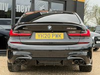 USED 2020 20 BMW 3 SERIES 3.0 M340i Saloon 4dr Petrol Auto xDrive Euro 6 (s/s) (374 ps) 2 OWNERS + FINISHED IN BLACK SAPPHIRE WITH BLACK VERNASCA LEATHER SEATS + SHADOWLINE PLUS PACK + REVERSE CAMERA + APPLE CARPLAY + HEATED SEATS + DAB RADIO + BLUETOOTH + SUN PROTECTION GLAZING + PRIVACY GLASS + BLUE CALIPERS + HPI CLEAR + 2 KEYS