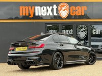 USED 2020 20 BMW 3 SERIES 3.0 M340i Saloon 4dr Petrol Auto xDrive Euro 6 (s/s) (374 ps) 2 OWNERS + FINISHED IN BLACK SAPPHIRE WITH BLACK VERNASCA LEATHER SEATS + SHADOWLINE PLUS PACK + REVERSE CAMERA + APPLE CARPLAY + HEATED SEATS + DAB RADIO + BLUETOOTH + SUN PROTECTION GLAZING + PRIVACY GLASS + BLUE CALIPERS + HPI CLEAR + 2 KEYS