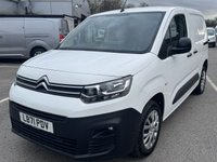 USED 2021 71 CITROEN BERLINGO 1.5 BlueHDi 1000 Enterprise M Pro Panel Van 5dr Diesel Manual SWB Euro 6 (s/s) (100 ps) This 2021 Citroen Berlingo Enterprise M Pro boasts an impressive MOT valid until November 2026, offering peace of mind for years to come. This one owner vehicle has covered a low mileage of just 47909 miles and comes with a clear vehicle history check. Powered by an efficient 1.5 litre BlueHDi diesel engine, this Euro 6 compliant model is registered in 2021 and features the Enterprise M Pro trim. With a remarkable fuel economy of 56 miles per gallon and low CO2 emissions.