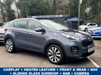 USED 2017 67 KIA SPORTAGE 1.7 CRDi 3 SUV 5dr Diesel Manual Euro 6 (s/s) (114 bhp) HEATED LEATHER FRONT AND REAR + GLASS SUNROOF + CARPLAY + CAMERA