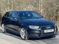 USED 2017 17 AUDI A3 1.6 TDI S line Sportback 5dr Diesel Manual Euro 6 (s/s) (110 ps) SAT NAV BLUETOOTH AUDIO DAB