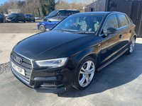 USED 2017 17 AUDI A3 1.6 TDI S line Sportback 5dr Diesel Manual Euro 6 (s/s) (110 ps) SAT NAV BLUETOOTH AUDIO DAB