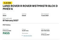 USED 2021 21 LAND ROVER RANGE ROVER 3.0 D300 MHEV Westminster Black SUV 5dr Diesel Auto 4WD Euro 6 (s/s) (300 ps) Full LANDROVER Service History  |  Only 2 Owners from Brand New  |  2 Keys
