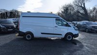 USED 2019 19 FORD TRANSIT CUSTOM L2 H2 LEADER 340 TDCI 130 PS LWB High Roof With Air Conditioning, Electric Windows, Racked Ready for work, Parking Sensors, Security Locks, Bulkhead in great condition . 1 Owner from New - 2 Keys - 6 Service Stamps in the book (Last Serviced @ 90,567 miles) . Presenting a superb example of a hard-working and well-maintained light commercial vehicle, this Ford Custom L2 H2 Leader 340 TDCI is ready to roll. Finished in a clean and professional white, this L2 H2 high roof variant offers the ideal combination of spacious cargo volume and urban-friendly dimensions.  Under the bonnet sits the reliable and punchy 130 PS Duratorq diesel engine, providing ample power for motorway miles and fully laden loads. This is a one-owner-from-new vehicle, which speaks volumes about its careful history. It comes complete with both original keys and a comprehensive service book stamped six times, with the most recent service completed at 90,567 miles, ensuring it is ready for the next chapter of its working life.  Step inside to find a practical and comfortable cabin equipped with air conditioning for year-round comfort and electric front windows for convenience. The interior also features a heavy-duty bulkhead, providing crucial protection for the driver and separation from the load area.  The van is immediately work-ready, with the cargo bay already professionally racked out to keep tools and equipment organised and secure. Manoeuvring and parking in tight spots is made significantly easier thanks to the inclusion of rear parking sensors. Added security is provided by fitted security locks, offering peace of mind when the van is left unattended.  This Ford Custom is presented in great condition throughout, reflecting its single-owner history and regular maintenance. It represents a fantastic opportunity for any tradesperson or business looking for a dependable, well-specced, and ready-to-go workhorse. 