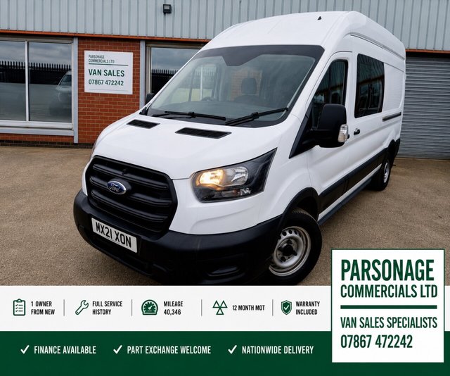 View our Ford Transit 2.0 350 EcoBlue Leader Crew Van Double Cab 6dr Diesel Manual RWD L3 H3 Euro 6 (s/s) (130 ps)