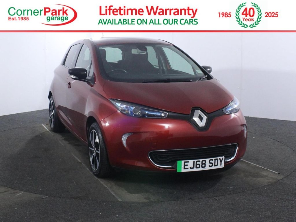 USED 2018 68 RENAULT ZOE R90 41kWh Dynamique Nav Hatchback 5dr Electric Auto (i) (92 bhp) BATTERY OWNED - 155 MILE RANGE